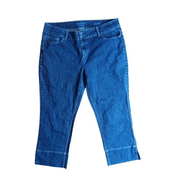 Cropped Straight Jeans Simply Vera Wang Sz 16 Blue Capris - Picture 1 of 7